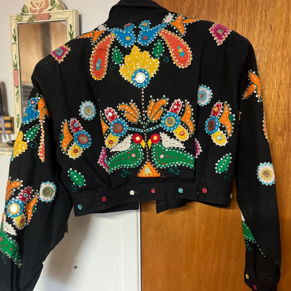 Mirrored Sequined Multi Colored Jacket And Bustier - image 4